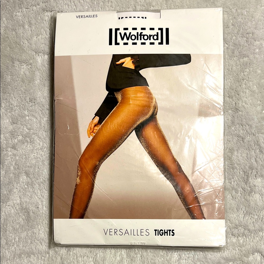 Wolford Versailles Tights in Black/Silver. Medium